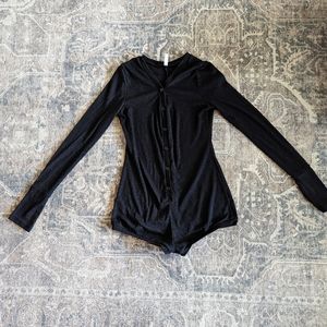 V-Neck One Piece Bodysuit Long Sleeve Bodycon Rompers